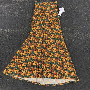 Lularoe Maxi Fall Colors Floral with Stripes xs